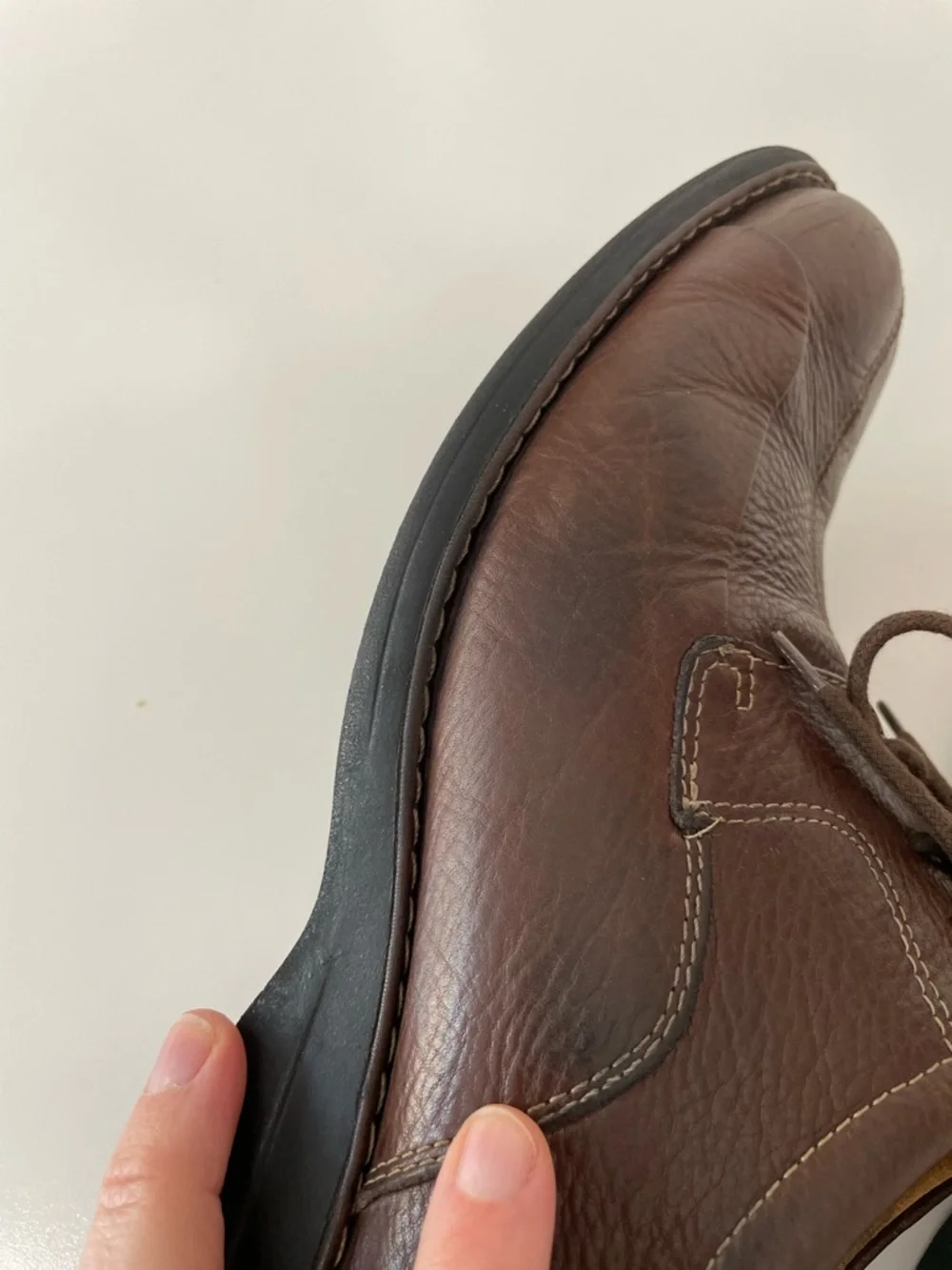 Johnston & Murphy Men's Brown Leather Bicycle Toe Oxford Casual Shoes, size 10